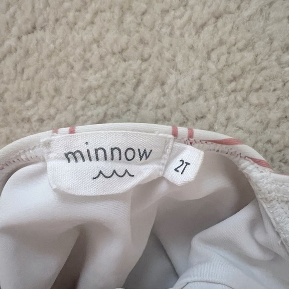 Minnow Red and white one-piece bathing suit, Size 2T - Picture 2 of 3